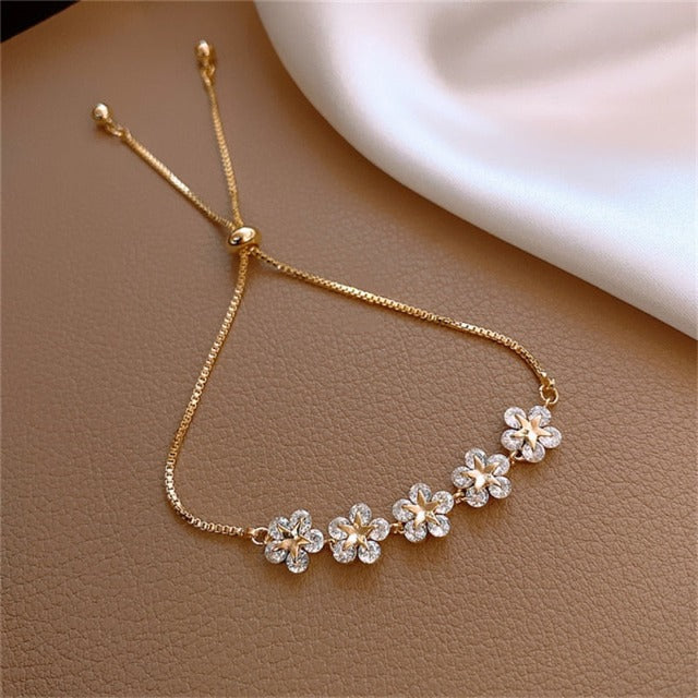 Pulsera Flores Oro