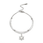Pulsera Copo de Nieve Cadena Invierno plata
