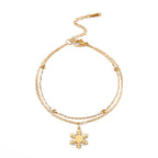 Pulsera Copo de Nieve Cadena Invierno oro