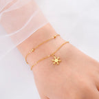 Pulsera Copo de Nieve Cadena Invierno oro