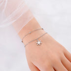 Pulsera Copo de Nieve Cadena Invierno plata