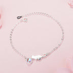 Pulsera Gourmette Gato que Juega plata