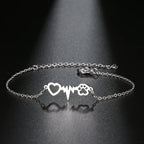 Pulsera Gourmette Corazón Huella plata