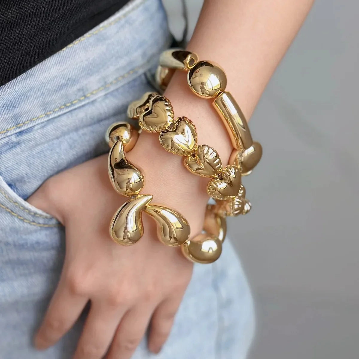 Pulsera Gourmette Elástica Gota de Agua