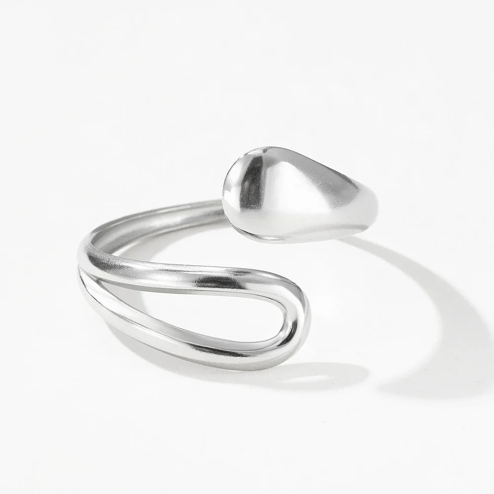 Elegante Pulsera Gourmet con Gota de Agua plata