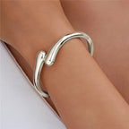 Pulsera fina Gourmette Gota de Agua plata