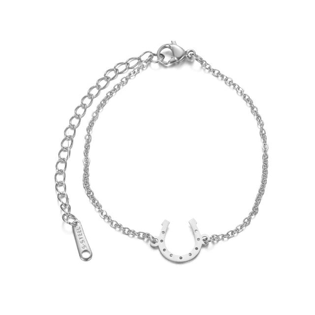 Pulsera / Pulsera de Herradura Zapato de la Suerte plata