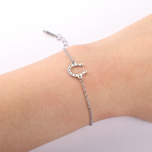 Pulsera / Pulsera de Herradura Zapato de la Suerte plata