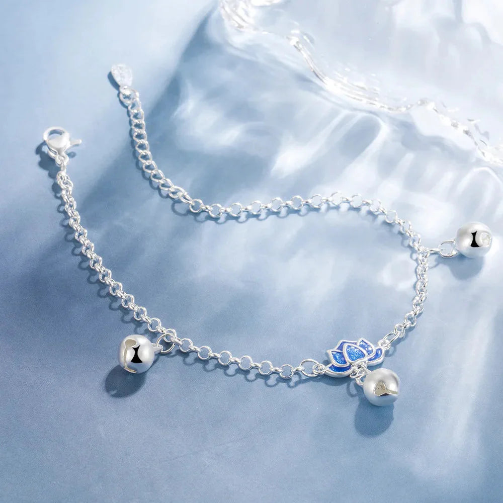 Pulsera Gourmette Flor de Loto para Mujer