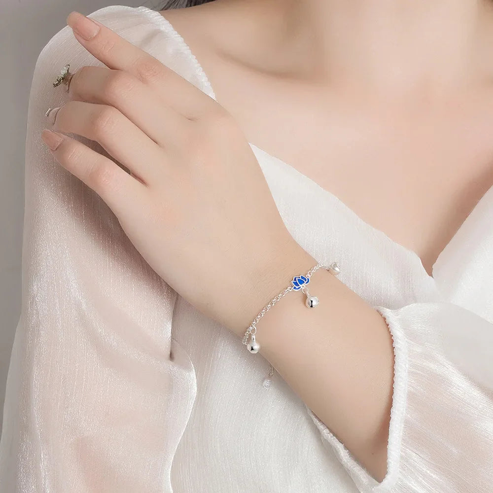 Pulsera Gourmette Flor de Loto para Mujer