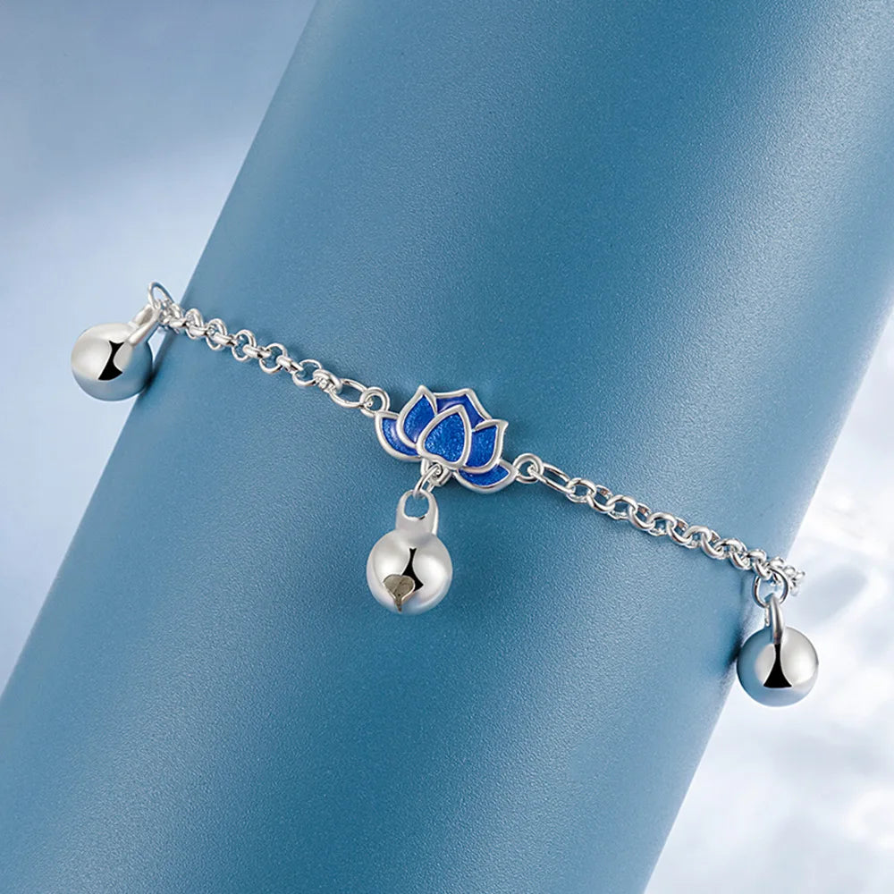 Pulsera Gourmette Flor de Loto para Mujer