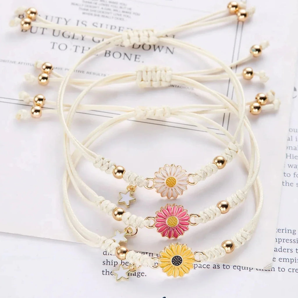 Pulsera Gourmette Flor de Margarita amarilla