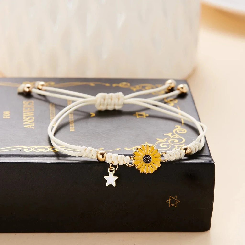Pulsera Gourmette Flor de Margarita amarilla