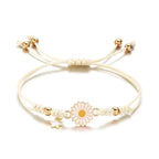 Pulsera Gourmette Flor de Margarita blanca