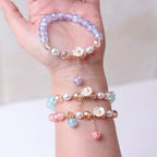 Pulsera Gourmette Flor en Cristal multicolor