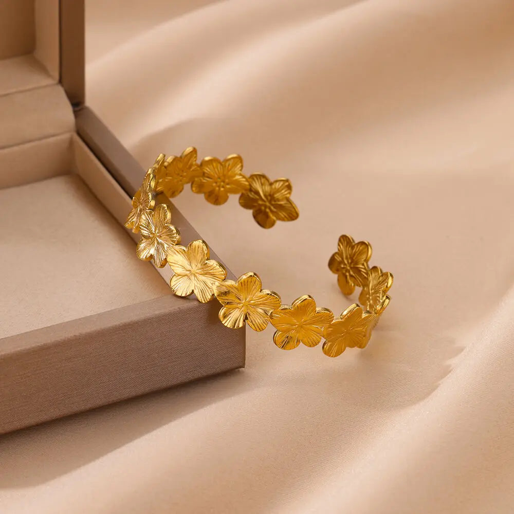 Pulsera Gourmette Flores de 5 Pétalos