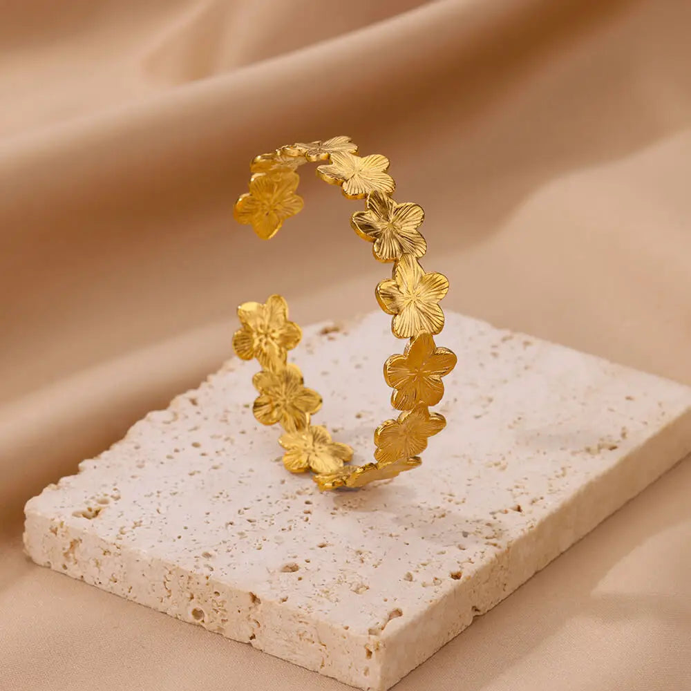 Pulsera Gourmette Flores de 5 Pétalos
