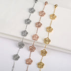Pulsera Gourmette Flores de 5 Pétalos oro rosa