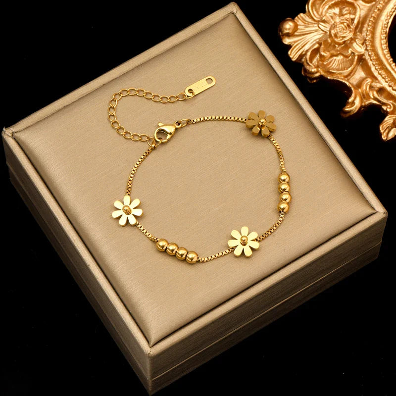 Pulsera Gourmette Flores de Margarita