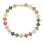 Pulsera Gourmette Flores de Margarita de colores oro