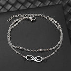 Pulsera Gourmette Infinito Doble Mujer plata