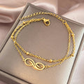 Pulsera Gourmette Infinito Doble Mujer oro