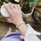 Pulsera de Cuentas Rosadas Gourmette