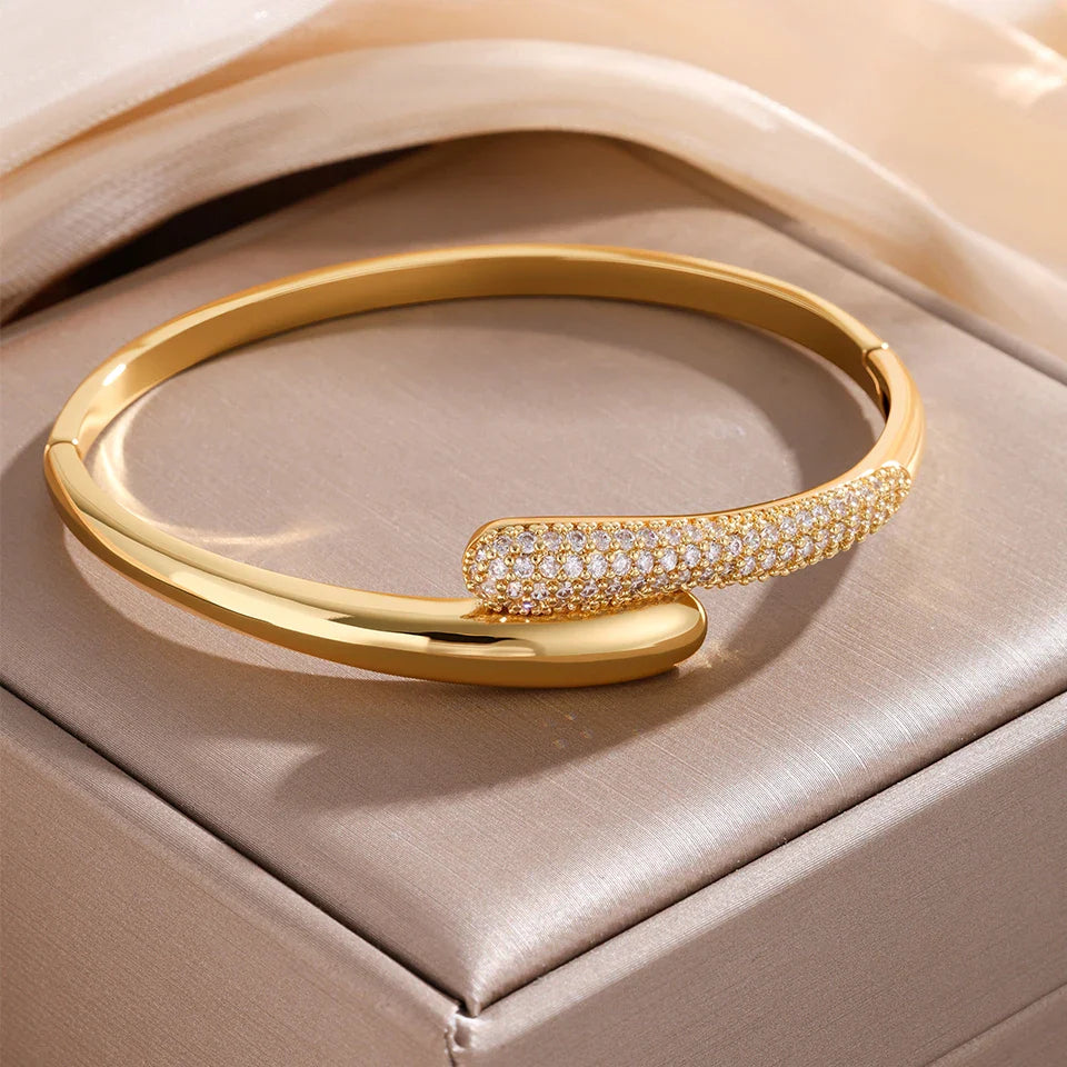 Pulsera Gota de Agua en Circonio para Mujer oro