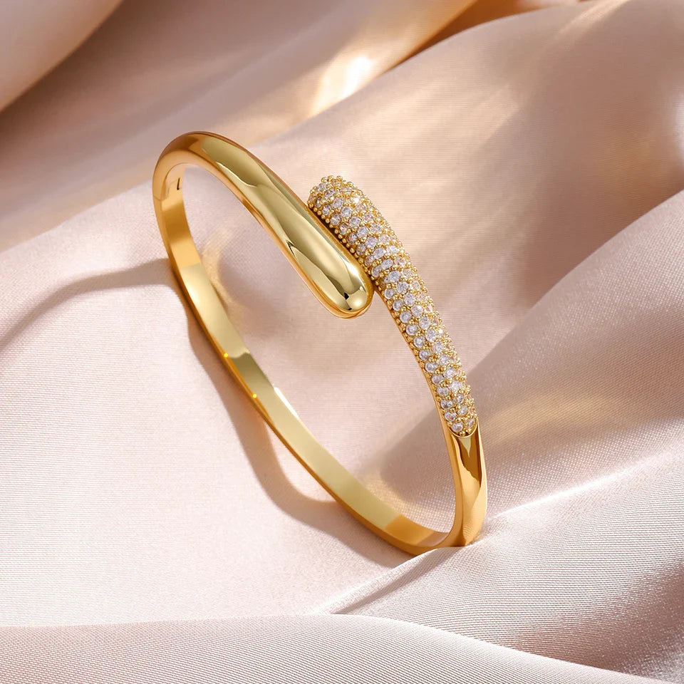 Pulsera Gota de Agua en Circonio para Mujer oro