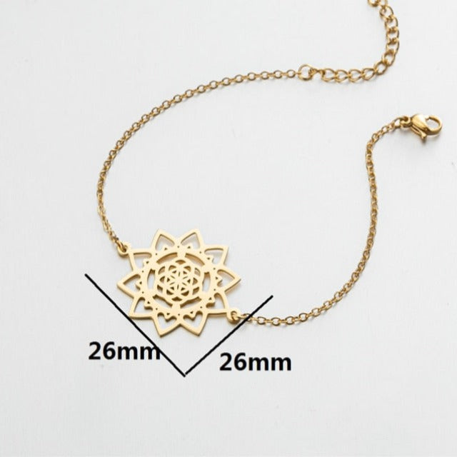 Pulsera Flor de la Vida Mandala Gourmette Dawapara Mujer