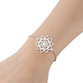 Pulsera Flor de la Vida Mandala Gourmette Dawapara Mujer plata
