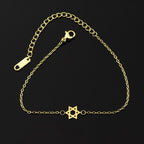 Pulsera Hexagrama Estrella de David Judaísmo Pulsera de oro