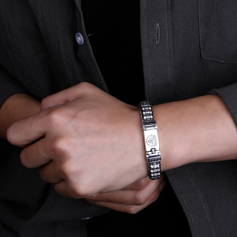 Pulsera de identificación para hombre budista tibetano