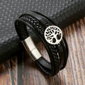 Pulsera Hombre de Cuero Árbol de la Vida estilo 1