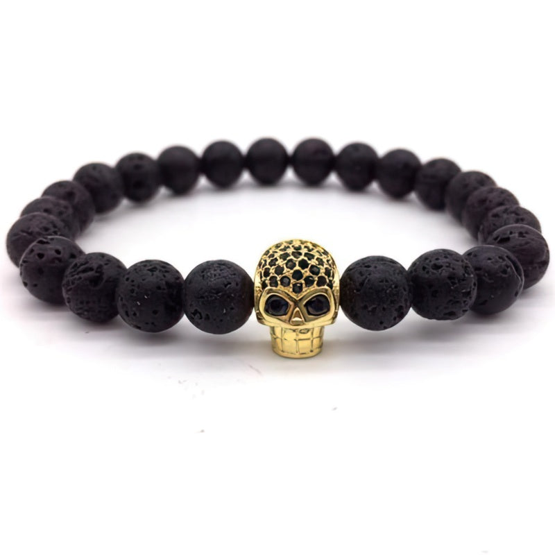 Pulsera Calavera Hombre Perlas