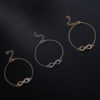 Pulsera Infinito Oro, plata y oro rosa