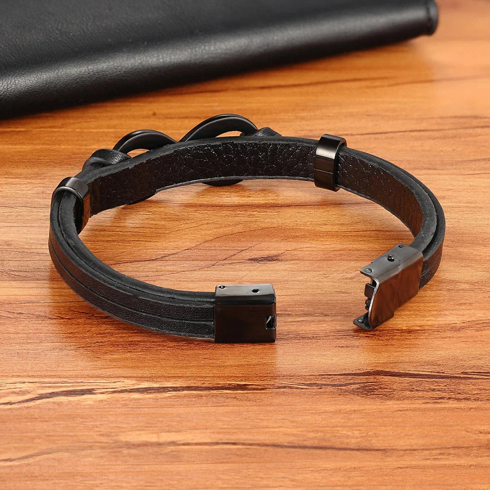 Pulsera Infinito Cuero negro