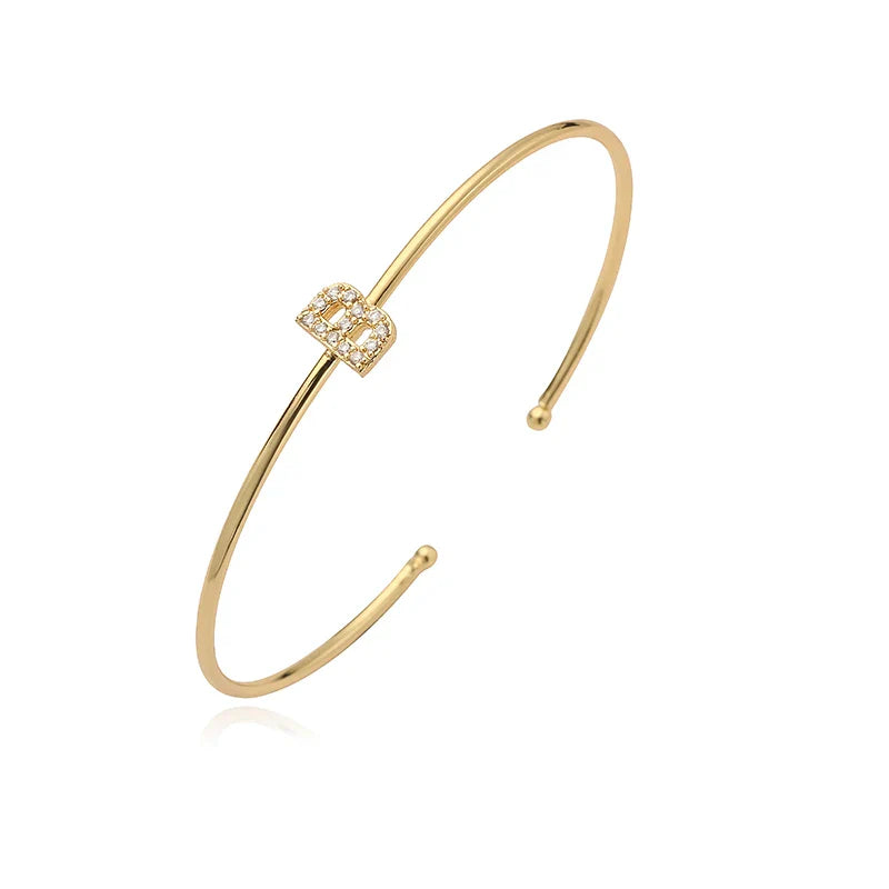 Bracelet initiale minimaliste - lettre