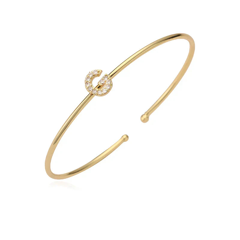Bracelet initiale minimaliste - lettre