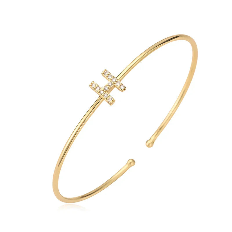 Bracelet initiale minimaliste - lettre