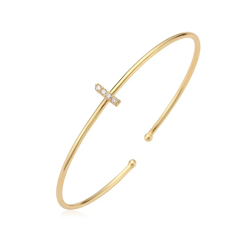 Bracelet initiale minimaliste - lettre