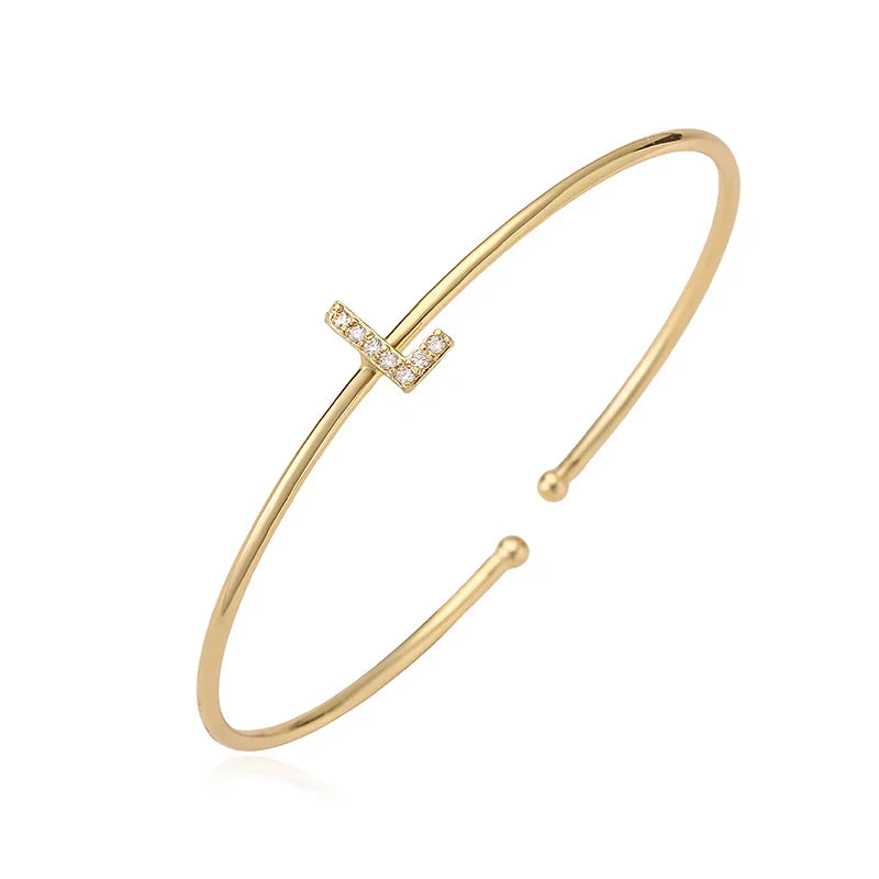 Bracelet initiale minimaliste - lettre