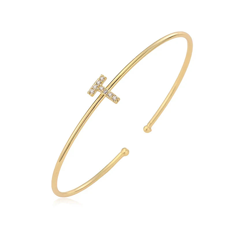 Bracelet initiale minimaliste - lettre