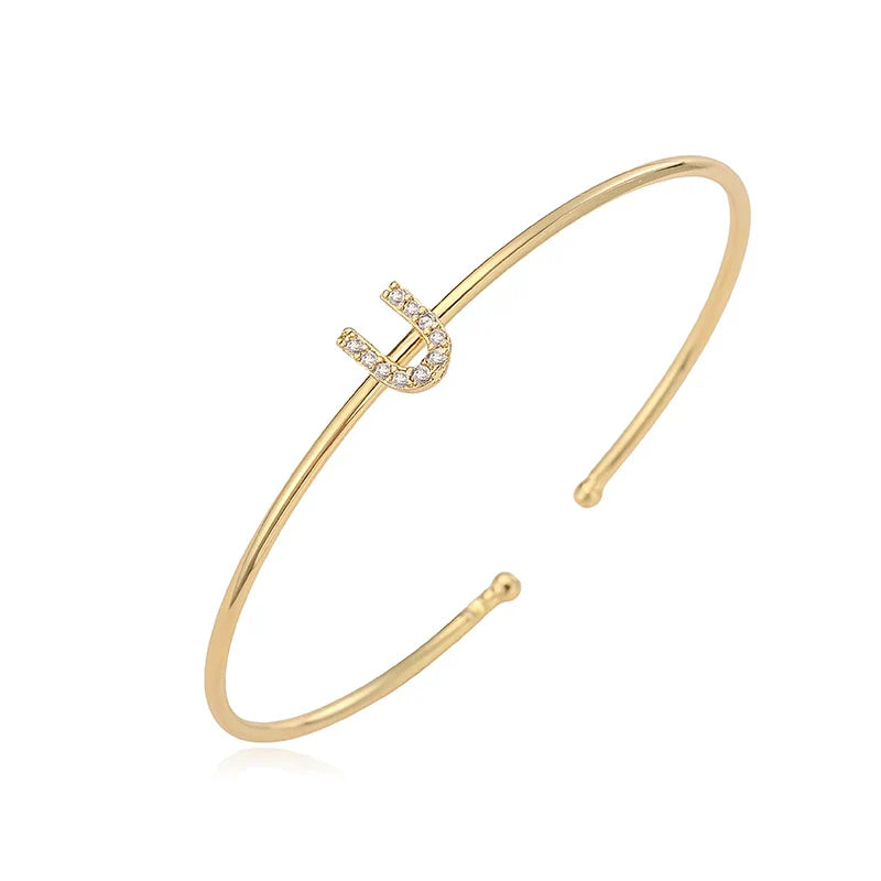 Bracelet initiale minimaliste - lettre