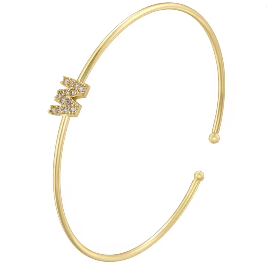 Bracelet initiale minimaliste - lettre