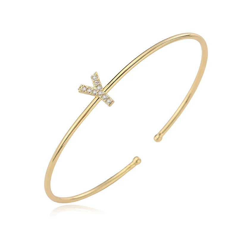 Bracelet initiale minimaliste - lettre