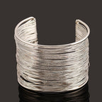 Pulsera Brazalete Grueso Oro & Plata para Mujer plata