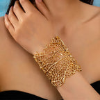 Pulsera Ancha Coral Mujer oro