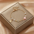 Pulsera Luna y Estrella Mujer Esclava Astros rosa