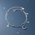 Pulsera Luna y Estrella para Mujer Gourmette en Plata